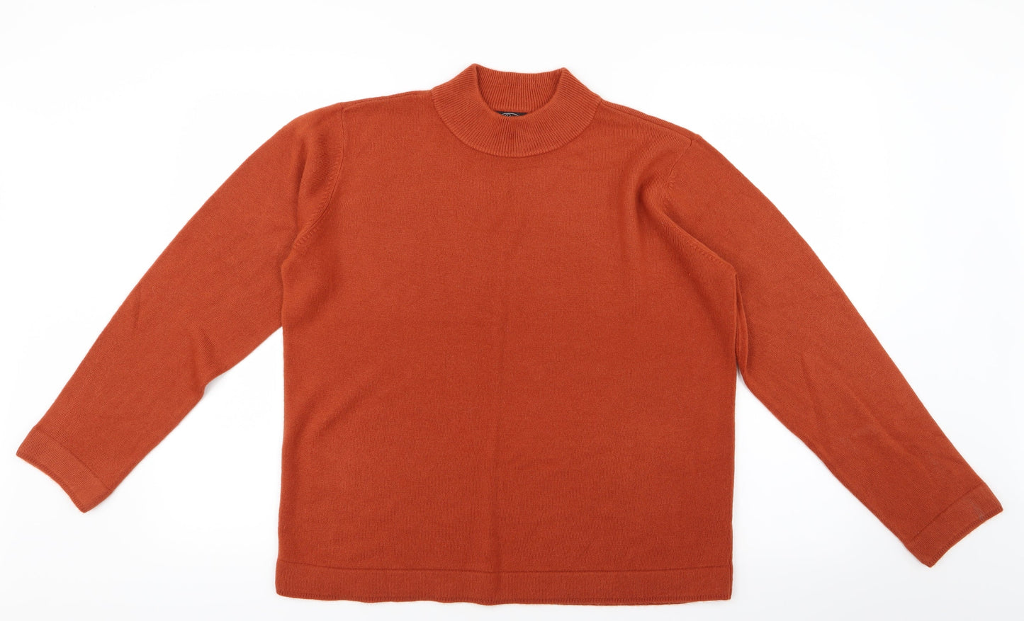 BM Womens Orange  Knit Pullover Jumper Size M