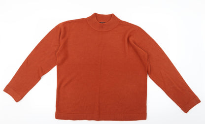 BM Womens Orange  Knit Pullover Jumper Size M