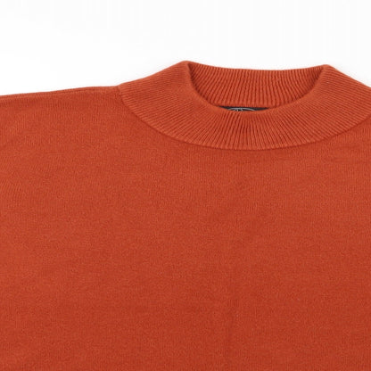 BM Womens Orange  Knit Pullover Jumper Size M