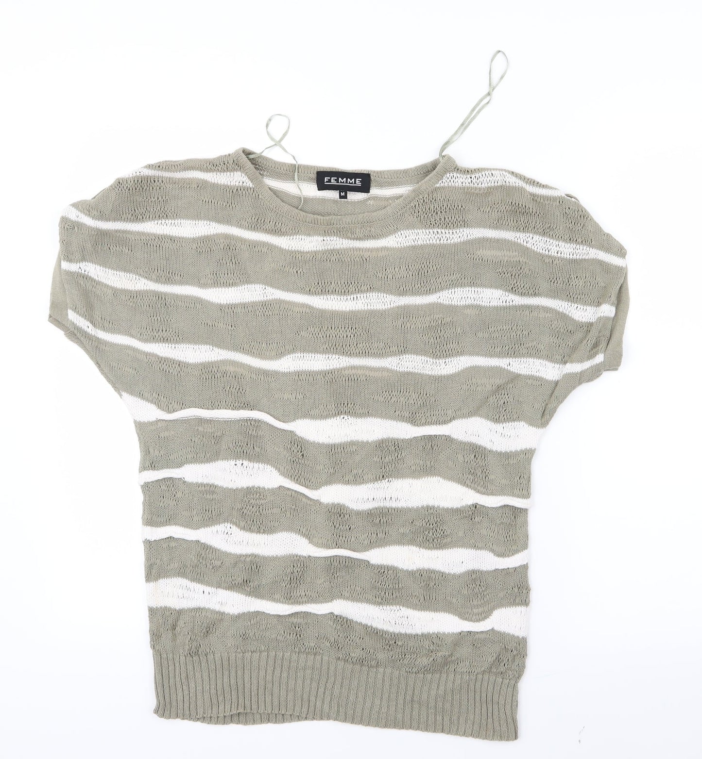 Womens UK Size M Femme Green Basic T-Shirt
