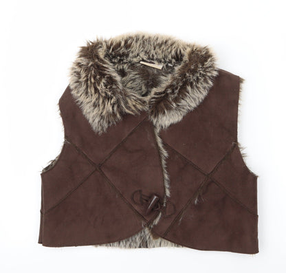 Papaya Womens Brown   Gilet Jacket Size 12
