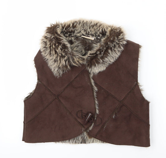 Papaya Womens Brown   Gilet Jacket Size 12