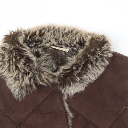 Papaya Womens Brown   Gilet Jacket Size 12