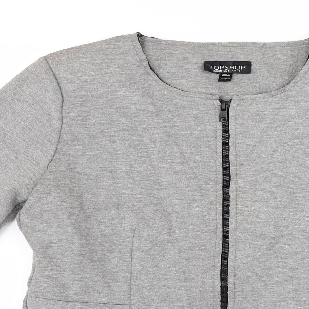 Womens UK Size 10 Topshop Grey Jacket