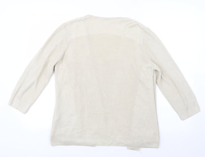 Marks and Spencer Womens Ivory  Knit Pullover Jumper Size 16  - Top and cardigan in one