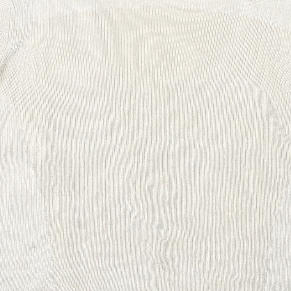 Marks and Spencer Womens Ivory  Knit Pullover Jumper Size 16  - Top and cardigan in one
