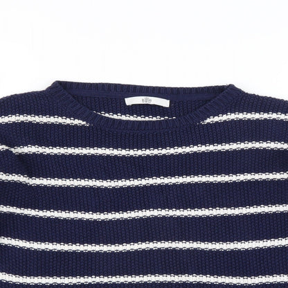 Marks and Spencer Girls Blue Striped  Pullover Jumper Size 13-14 Years