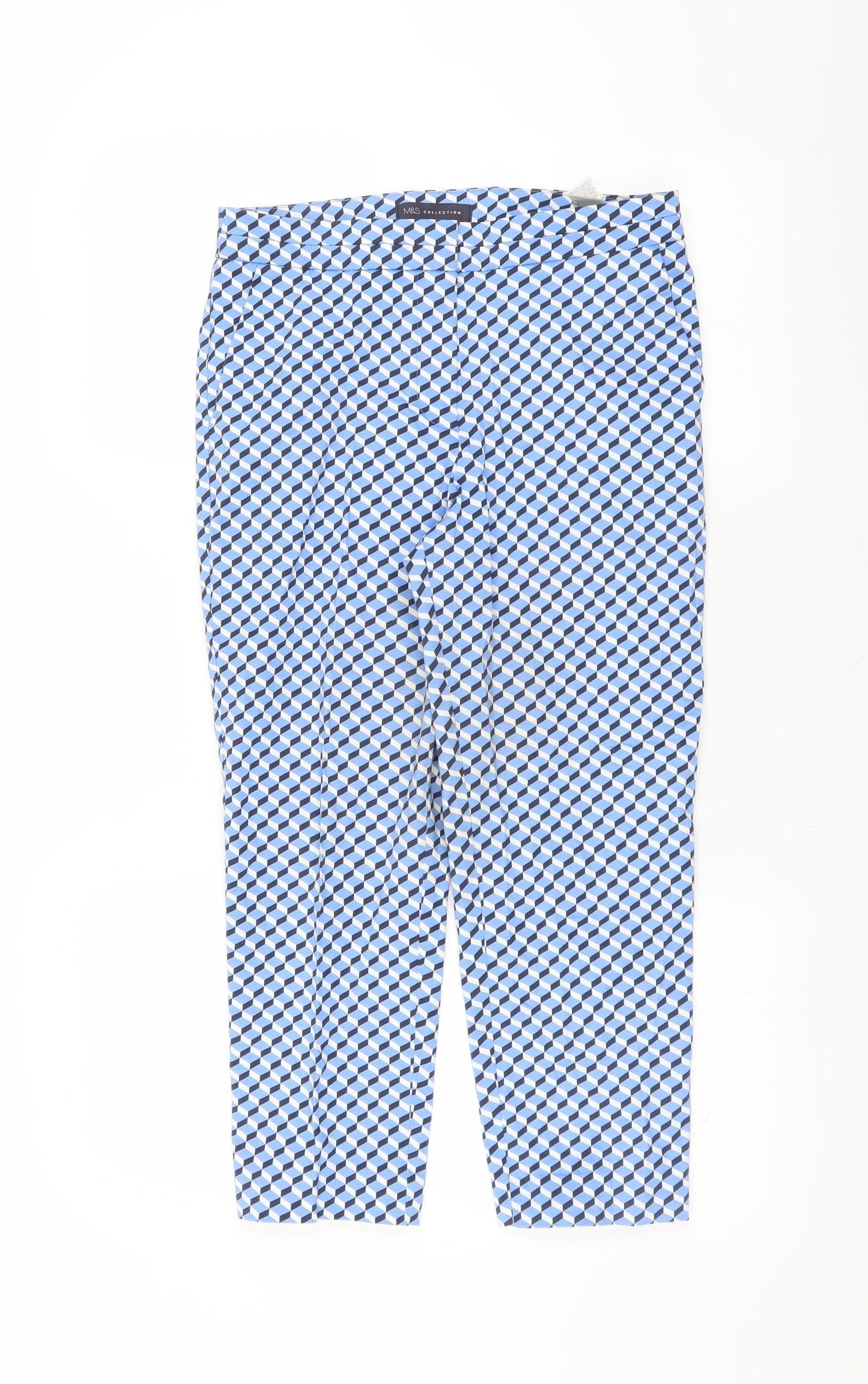 Womens UK Size 10 Marks and Spencer Regular Fit  Blue Trousers