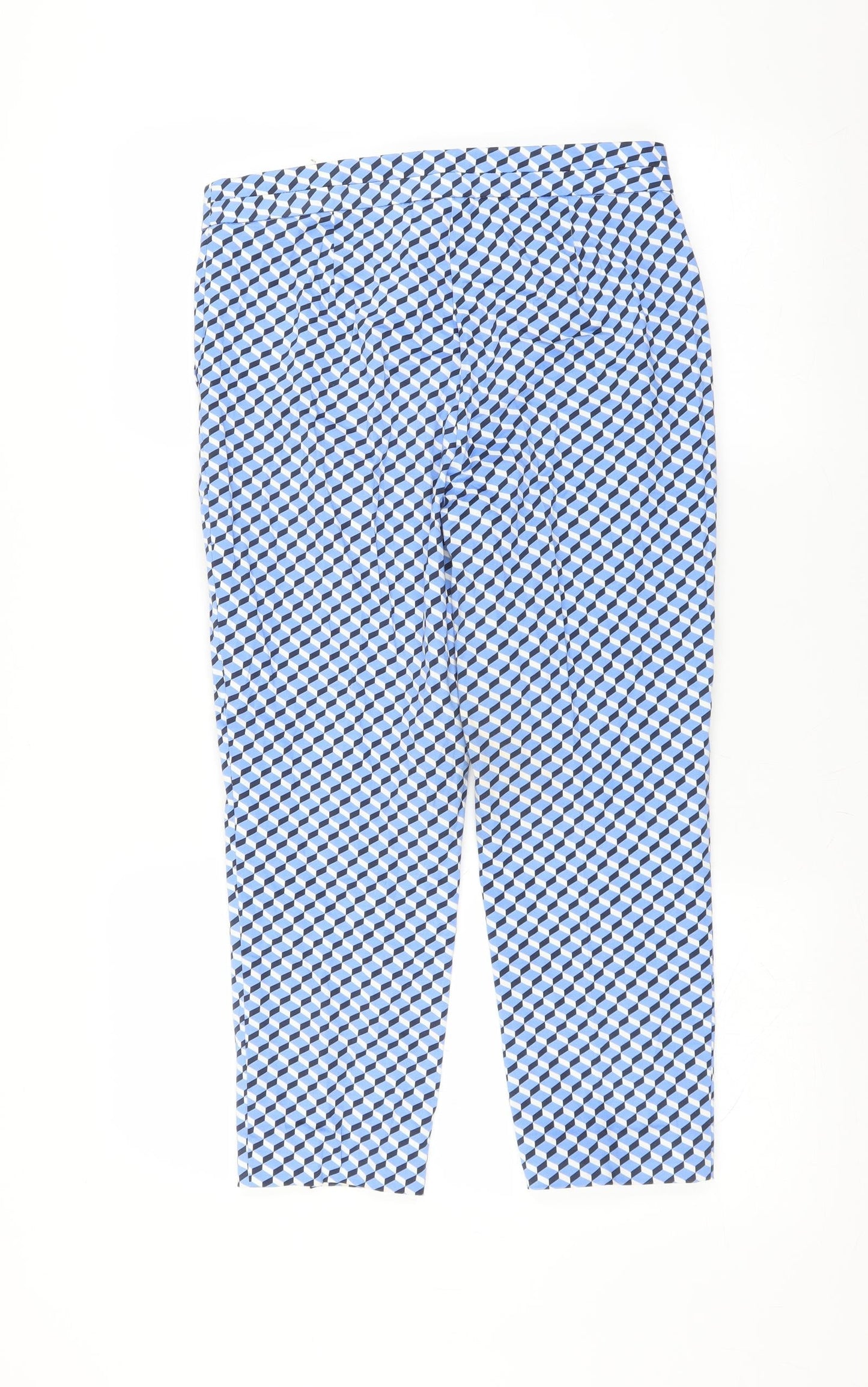 Womens UK Size 10 Marks and Spencer Regular Fit  Blue Trousers