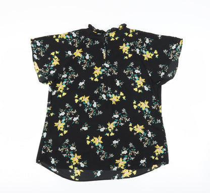Primark Womens Black Floral  Basic Blouse Size 10