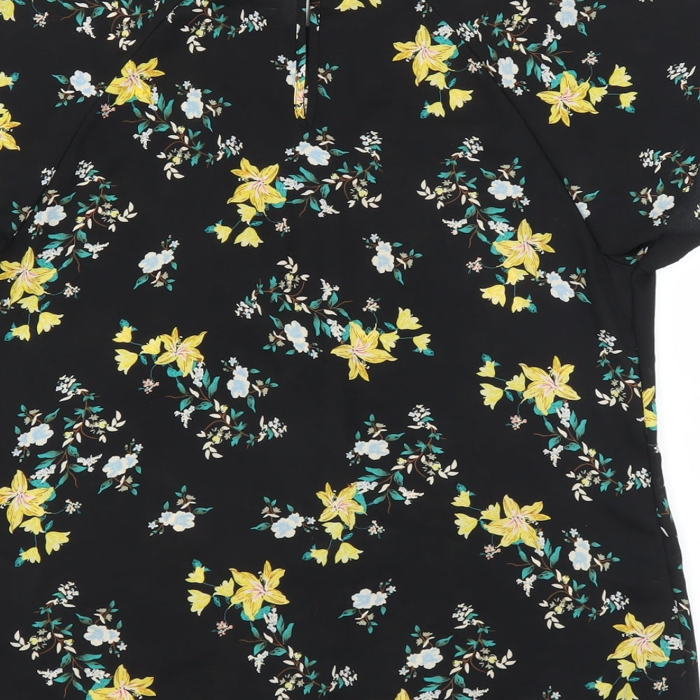 Primark Womens Black Floral  Basic Blouse Size 10