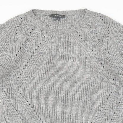Primark Womens Grey   Pullover Jumper Size M  - tie side detail