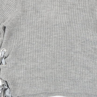 Primark Womens Grey   Pullover Jumper Size M  - tie side detail