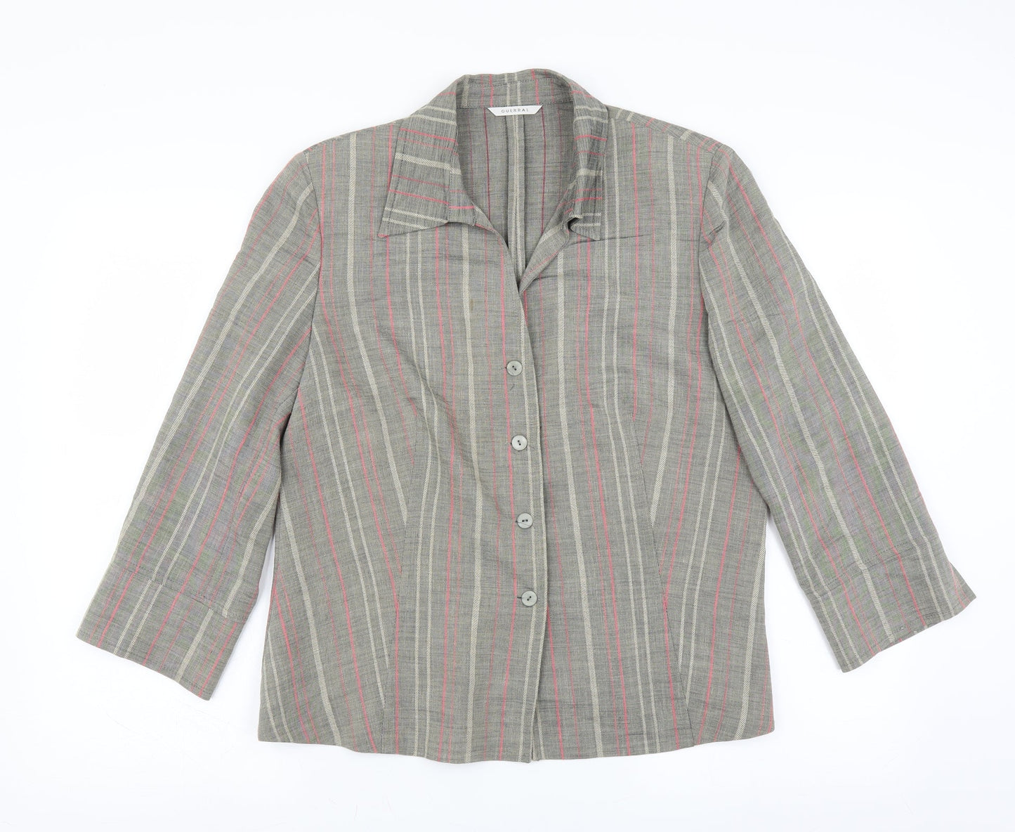 guerral Womens Grey Striped  Basic Blouse Size 16