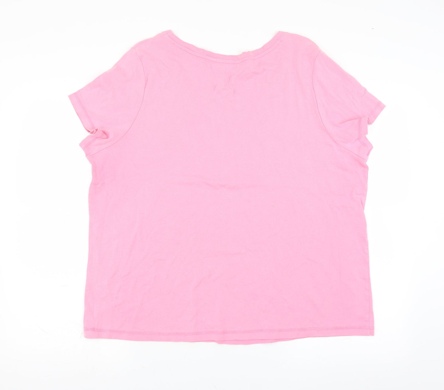 Womens UK Size 22 Evans Pink Basic T-Shirt