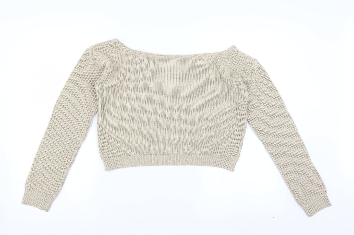 Boohoo Womens Beige   Pullover Jumper Size S  - cropped