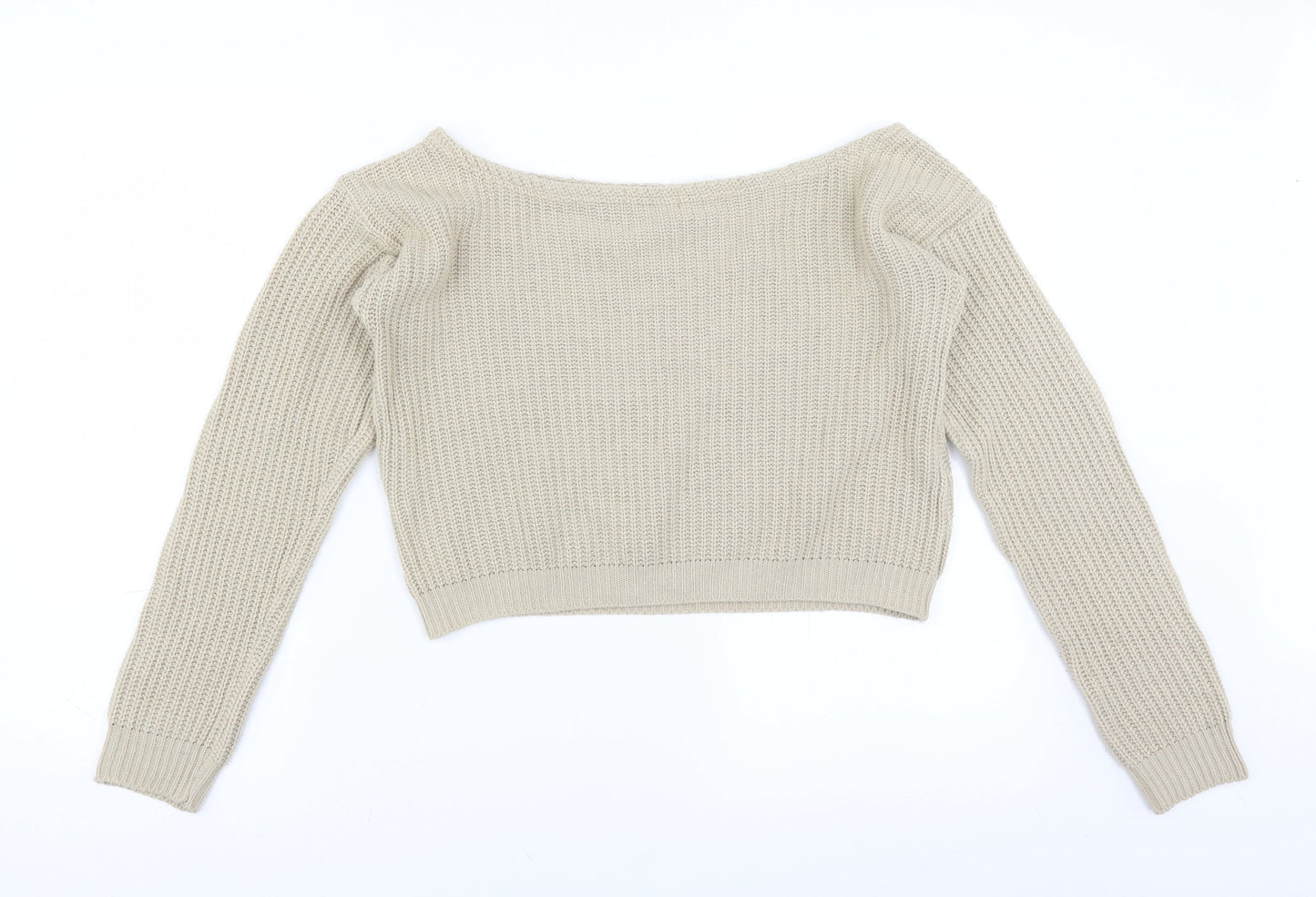 Boohoo Womens Beige   Pullover Jumper Size S  - cropped