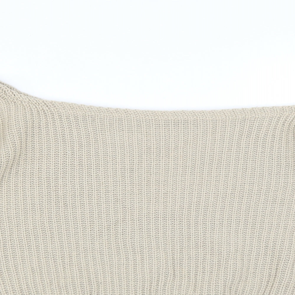 Boohoo Womens Beige   Pullover Jumper Size S  - cropped