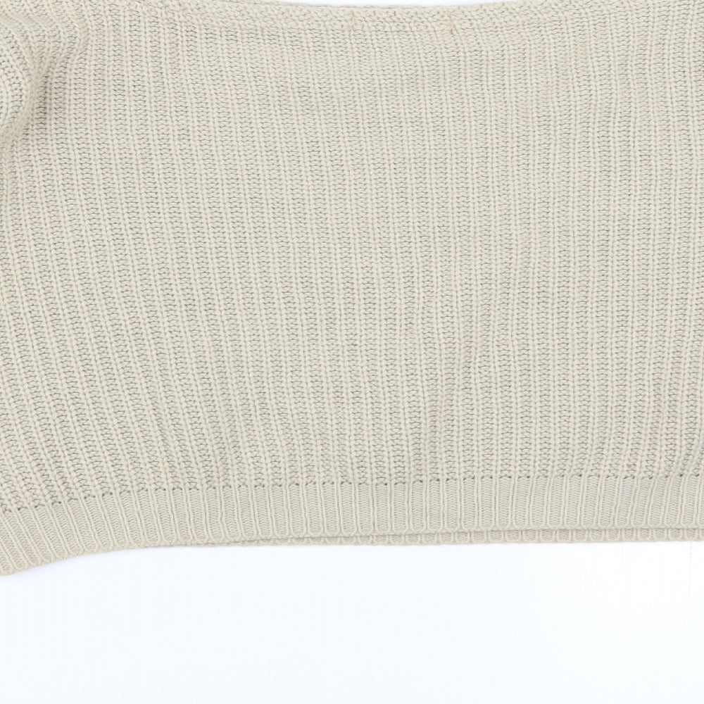 Boohoo Womens Beige   Pullover Jumper Size S  - cropped