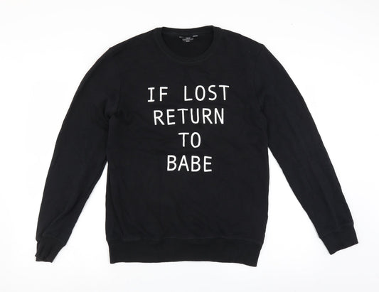 Mens UK Size M NEXT Black Pullover Sweatshirt