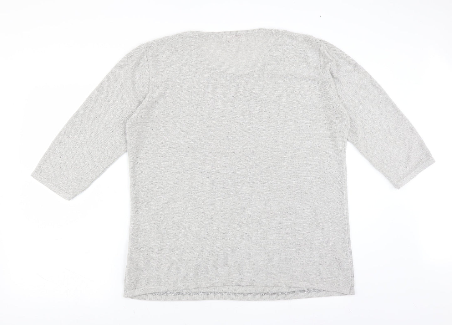 Slimma Womens Grey   Pullover Jumper Size 20  - Floral embroidery