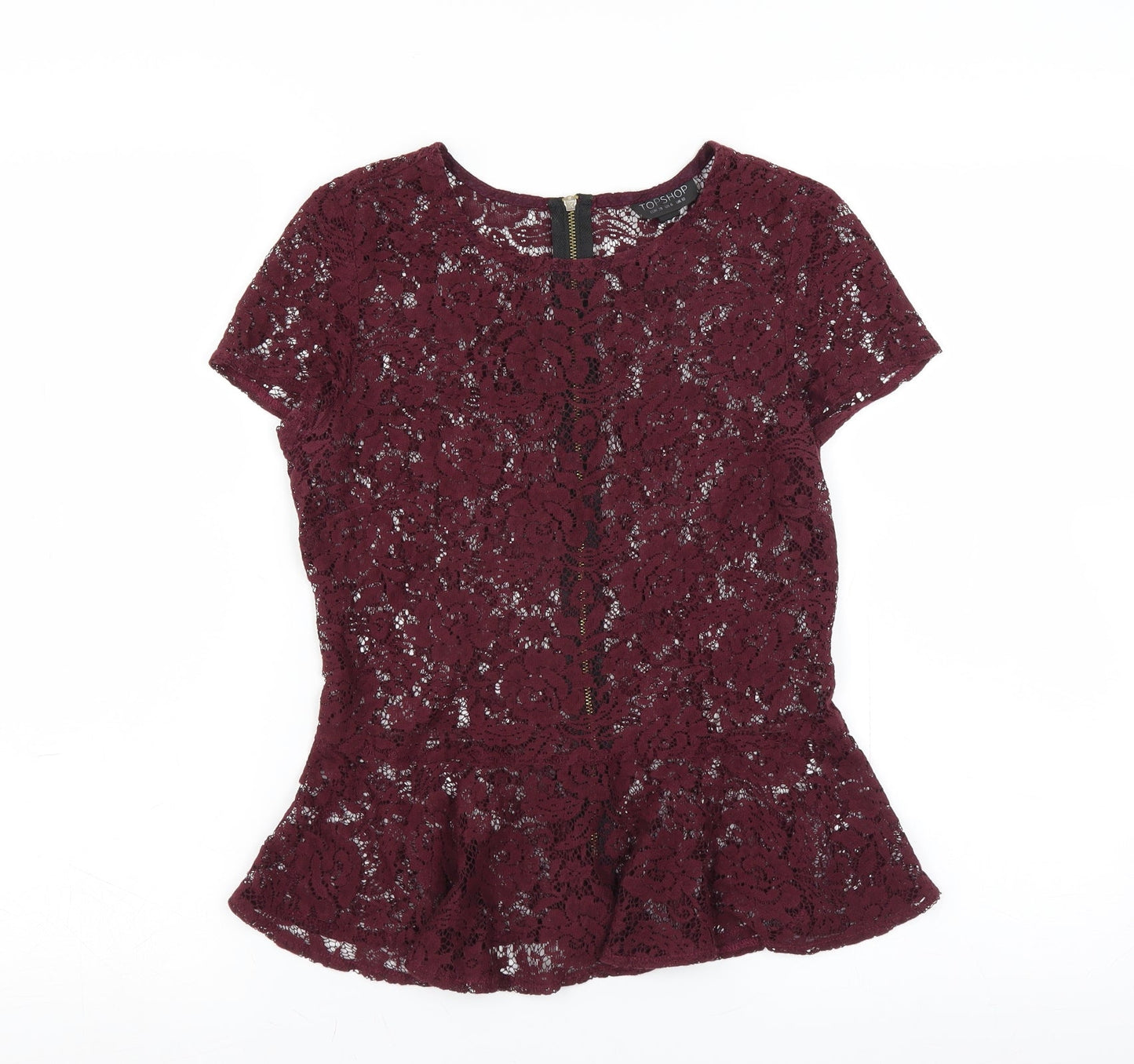 Womens UK Size 10 Topshop Purple Basic Blouse