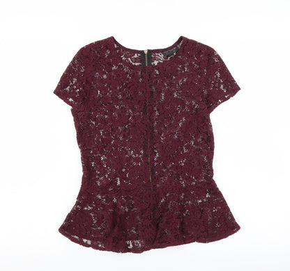 Womens UK Size 10 Topshop Purple Basic Blouse