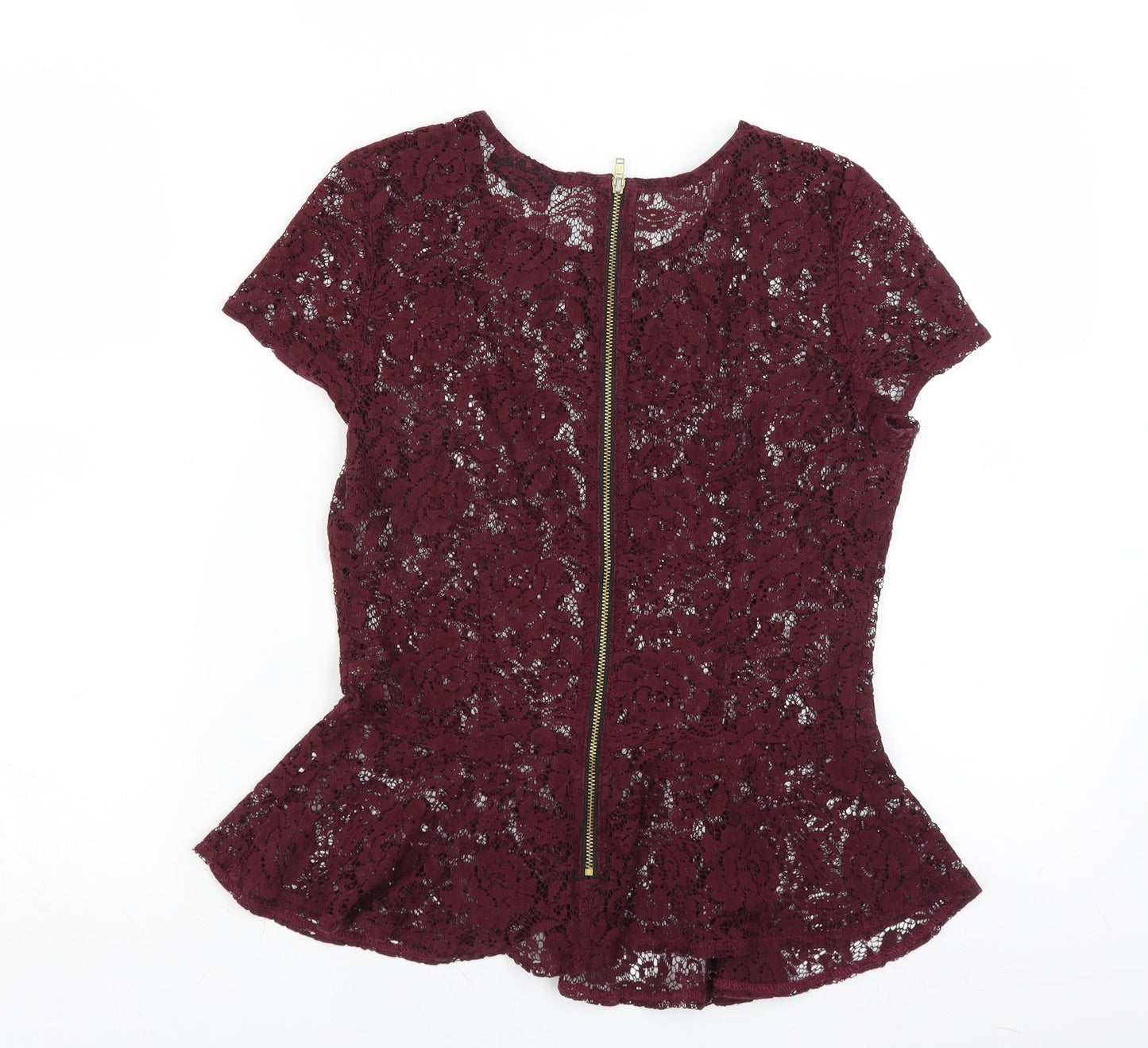 Womens UK Size 10 Topshop Purple Basic Blouse
