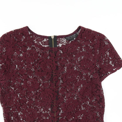 Womens UK Size 10 Topshop Purple Basic Blouse