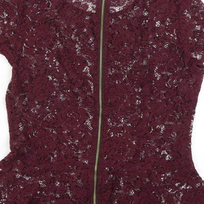 Womens UK Size 10 Topshop Purple Basic Blouse