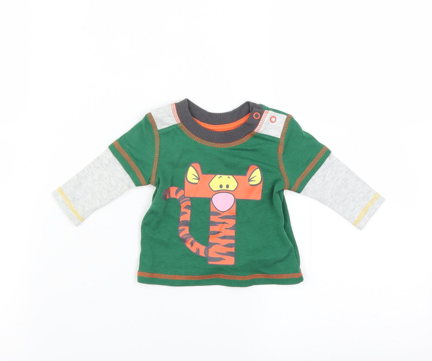 George Boys Green   Basic T-Shirt Size 0-3 Months  - Tigger Winnie the Pooh
