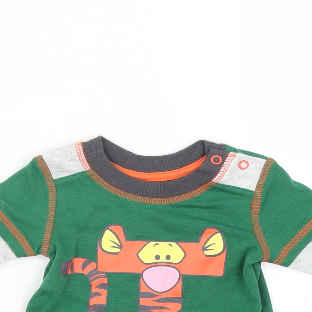 George Boys Green   Basic T-Shirt Size 0-3 Months  - Tigger Winnie the Pooh
