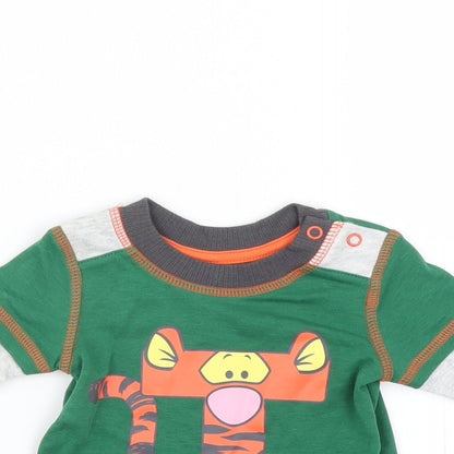George Boys Green   Basic T-Shirt Size 0-3 Months  - Tigger Winnie the Pooh