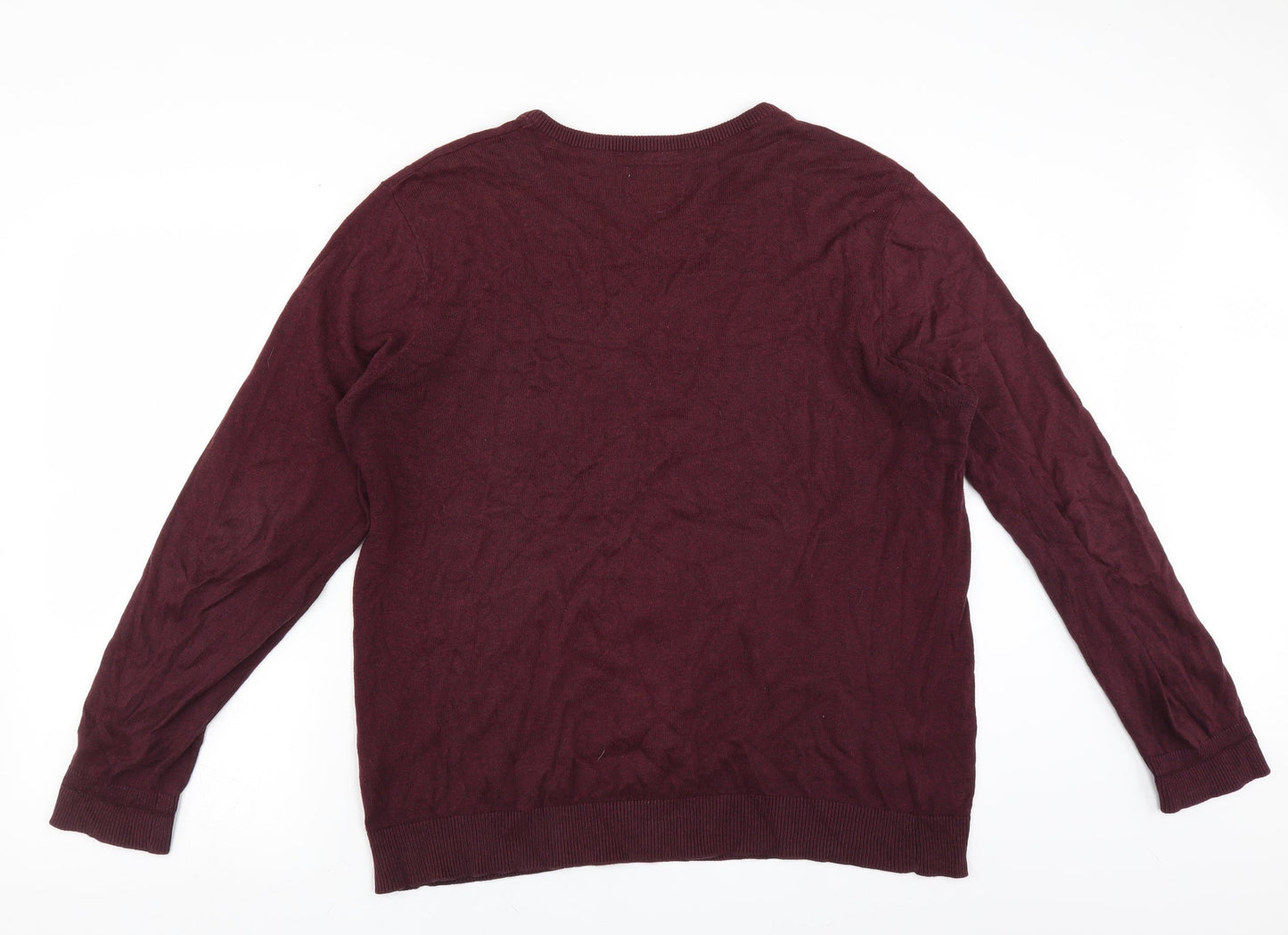 George Mens Purple   Pullover Jumper Size XL  - burgundy