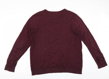 George Mens Purple   Pullover Jumper Size XL  - burgundy