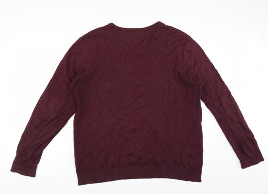 George Mens Purple   Pullover Jumper Size XL  - burgundy