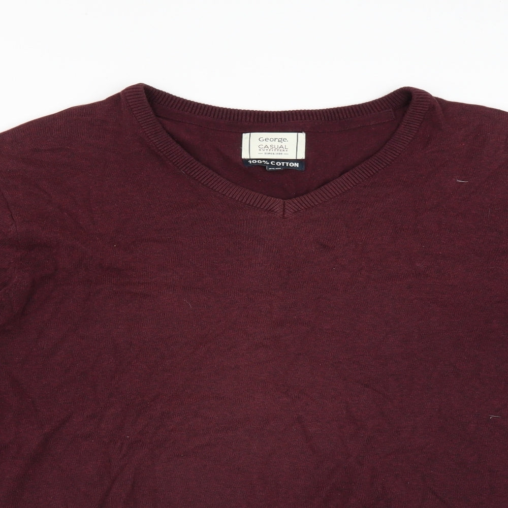 George Mens Purple   Pullover Jumper Size XL  - burgundy