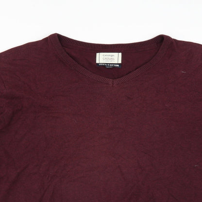 George Mens Purple   Pullover Jumper Size XL  - burgundy