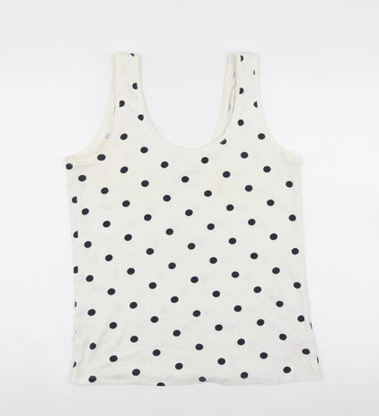 F&F Womens White Polka Dot  Basic Tank Size 14