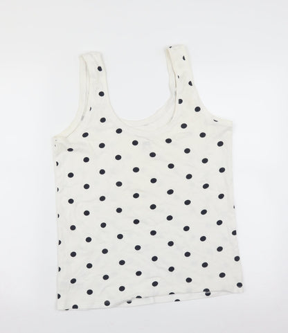 F&F Womens White Polka Dot  Basic Tank Size 14