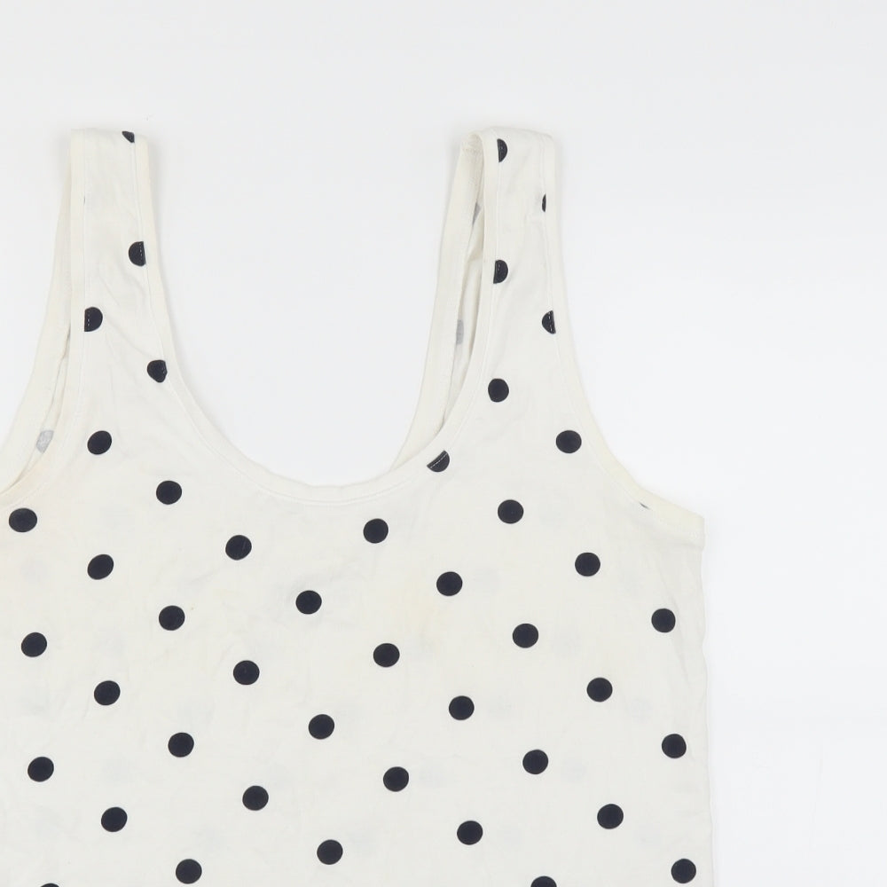 F&F Womens White Polka Dot  Basic Tank Size 14