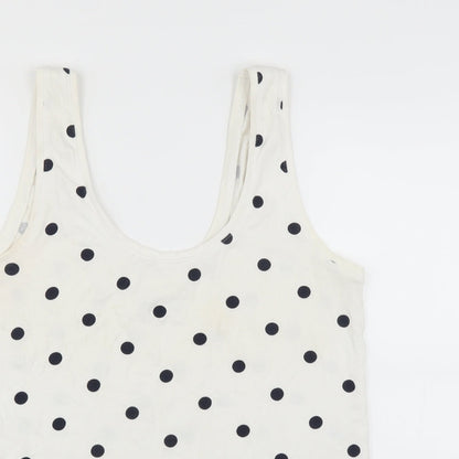 F&F Womens White Polka Dot  Basic Tank Size 14