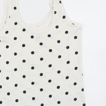 F&F Womens White Polka Dot  Basic Tank Size 14