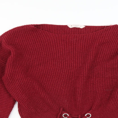 Candy Couture Girls Red   Pullover Jumper Size 15 Years  - Lace up Detail