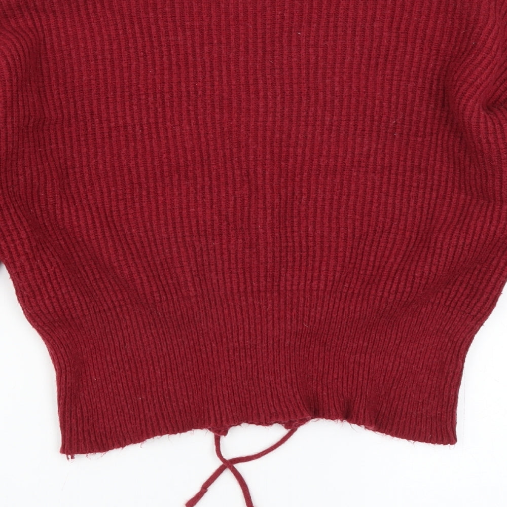 Candy Couture Girls Red   Pullover Jumper Size 15 Years  - Lace up Detail