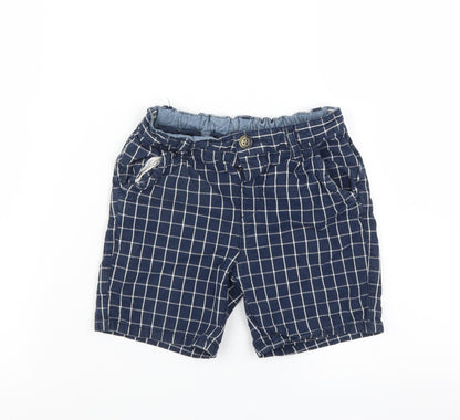 Matalan Boys Blue Check  Bermuda Shorts Size 4-5 Years
