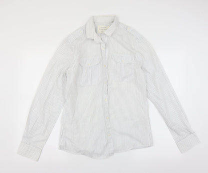 River Island Mens White Striped   Button-Up Size M