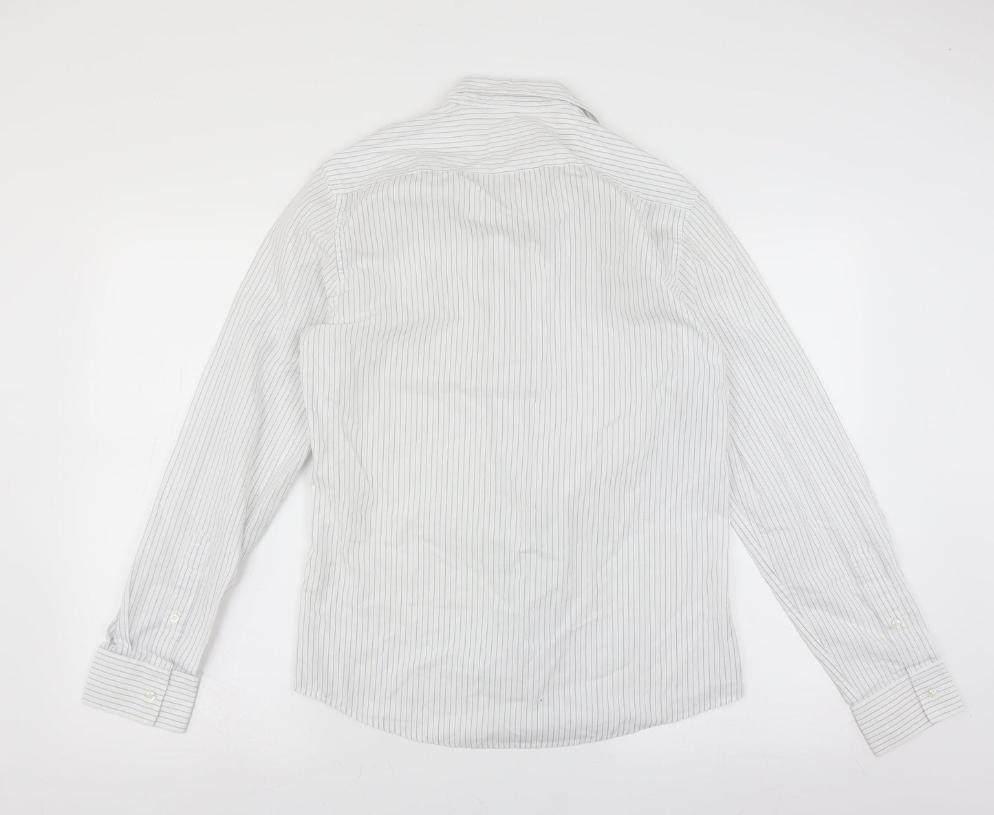 River Island Mens White Striped   Button-Up Size M