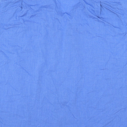 Mens UK Size 15 Cedar Wood State Blue  Button-Up Short Sleeve Casual Shirt
