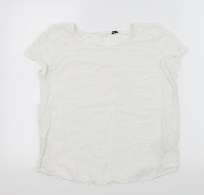 Womens UK Size 10 Only White Basic T-Shirt